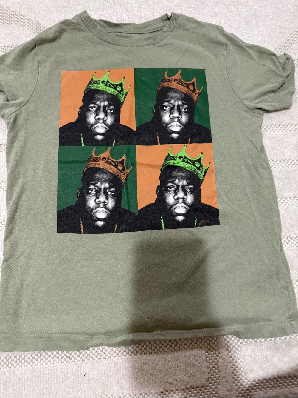 Olive Green Graphic biggie T shirt